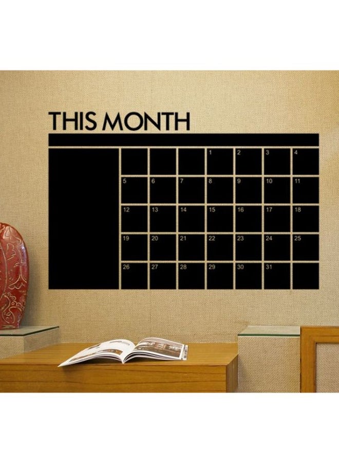 Generic Month Calendar Chalkboard Self Adhesive Decorative Wall Sticker Black 60 x 90cm  - Image 1