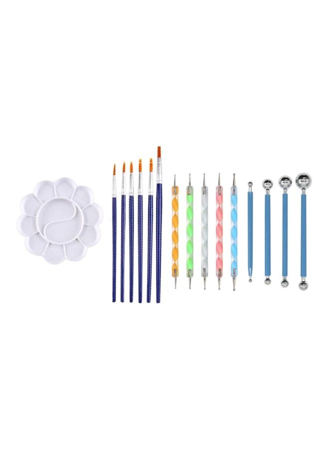 Generic 20-Piece Mandala Dotting Tool Set Blue/Green/White  - Image 1
