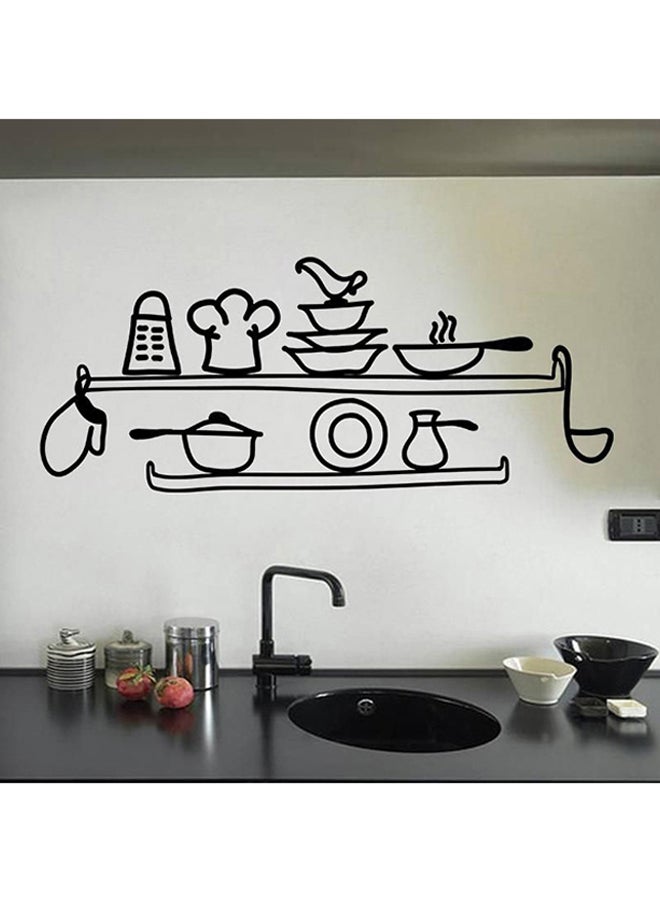 Self-Adhesive Kitchen Wall Decorative Sticker Black 55 x 130cm 