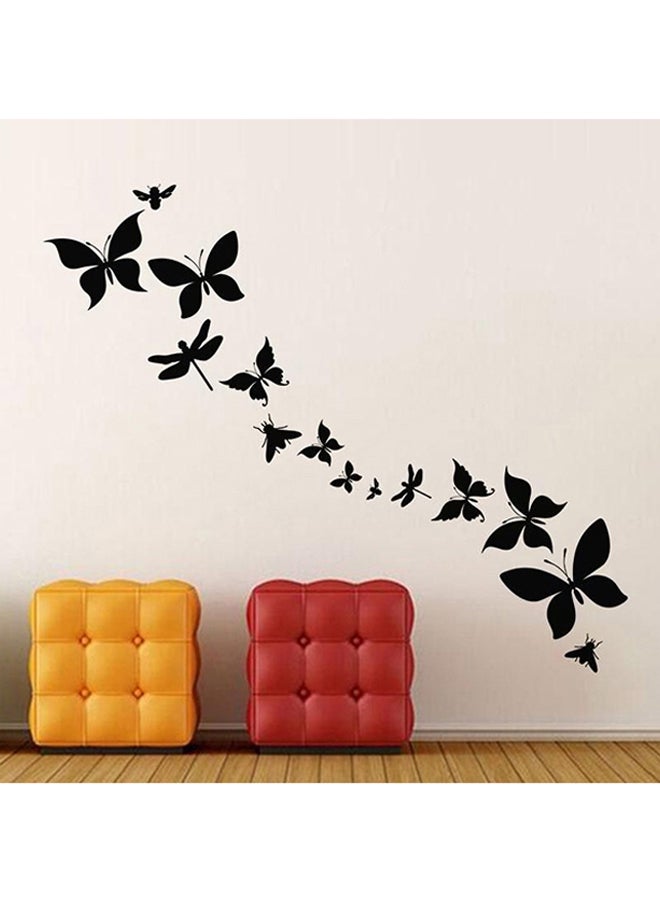 14-Piece Decorative Wall Sticker Set Black 55 x 50cm 