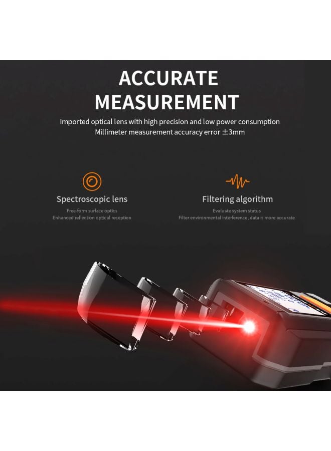 MAKA Infrared Distance Meter Black/Grey/Orange 12.90x5.50x7.40cm  - Image 5
