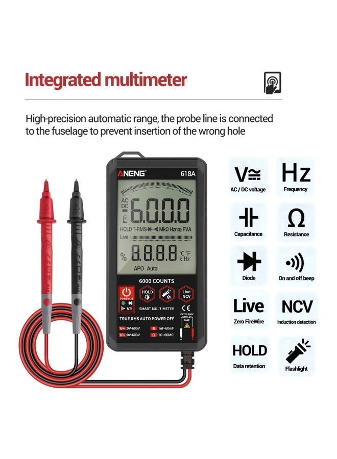ANENG Digital Autoranging Multimeter Black/Red 5.46x2.67x0.66inch  - Image 5
