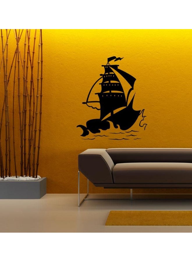 طقم من 8 قطع لملصقات جداريّة للزينة بتصميم قارب أسود 50 x 45سم - Image 2