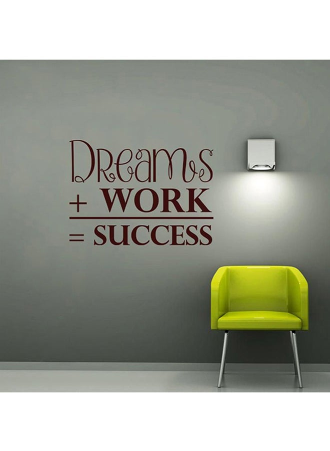 21-Piece Dreams Work Success Printed Wall Decoration Sticker Set Brown 55 x 75cm - Image 1