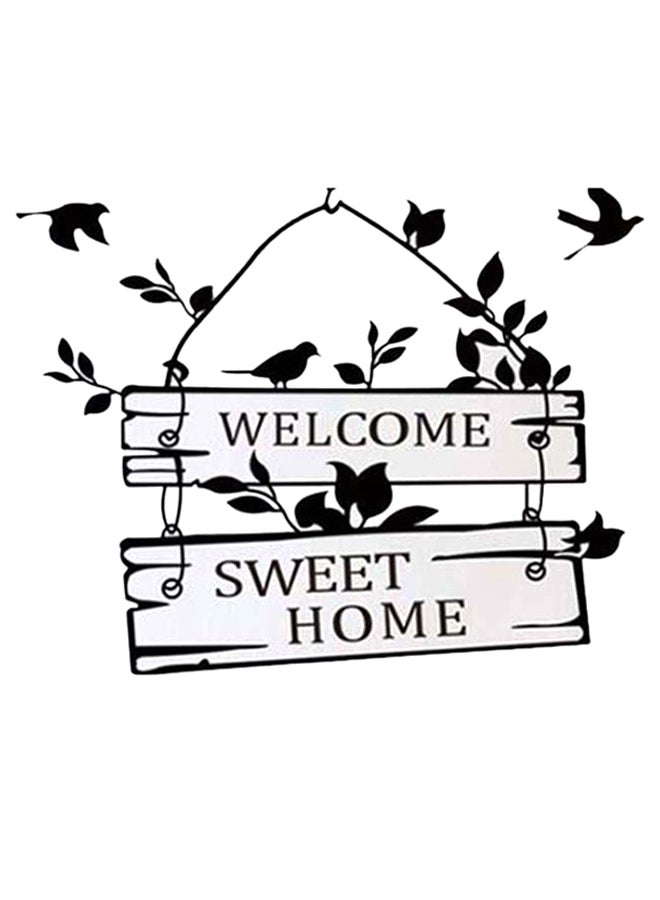 VAKIND 19-Piece Welcome Sweet Home Printed Wall Decoration Sticker Set Black 39 x 31cm - Image 1