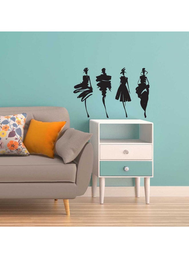 Sticky 4-Piece Self Adhesive Wall Decorative Sticker Set Black 49 x 75cm - Image 2