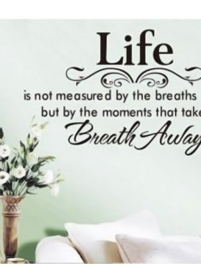 بونامارت طقم ملصقات جدارية للزينة بعنوان "Life Breath Always" مكون من 72 قطعة" أسود 50 x 70سم - Image 2