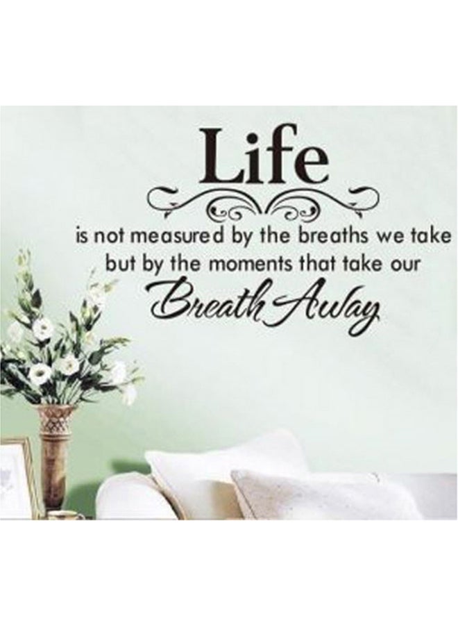 بونامارت طقم ملصقات جدارية للزينة بعنوان "Life Breath Always" مكون من 72 قطعة" أسود 50 x 70سم - Image 1