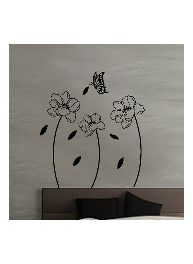 ملصق جداري بطابع الورود أسود 50x70سم - Image 2