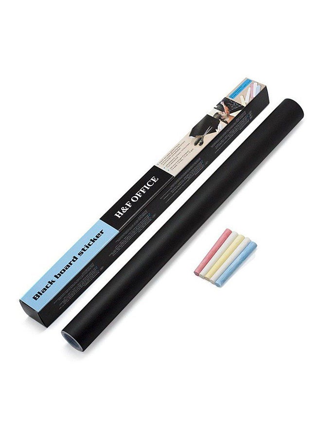 Removable Chalkboard Wall Sticker With 5 Colour Chalks Black - Image 1