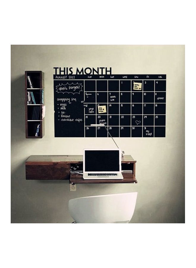 Generic Chalkboard Calendar Wall Art Sticker Black 60x90cm  - Image 1
