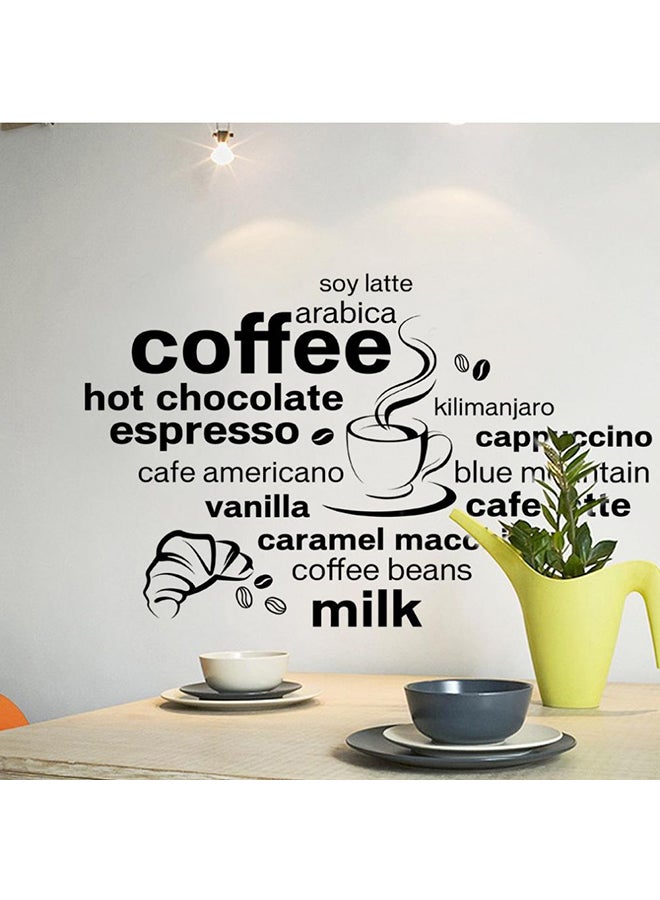 ملصق جداري بتصميم حروف كلمة "Coffee" أسود 90x60سم  - Image 1