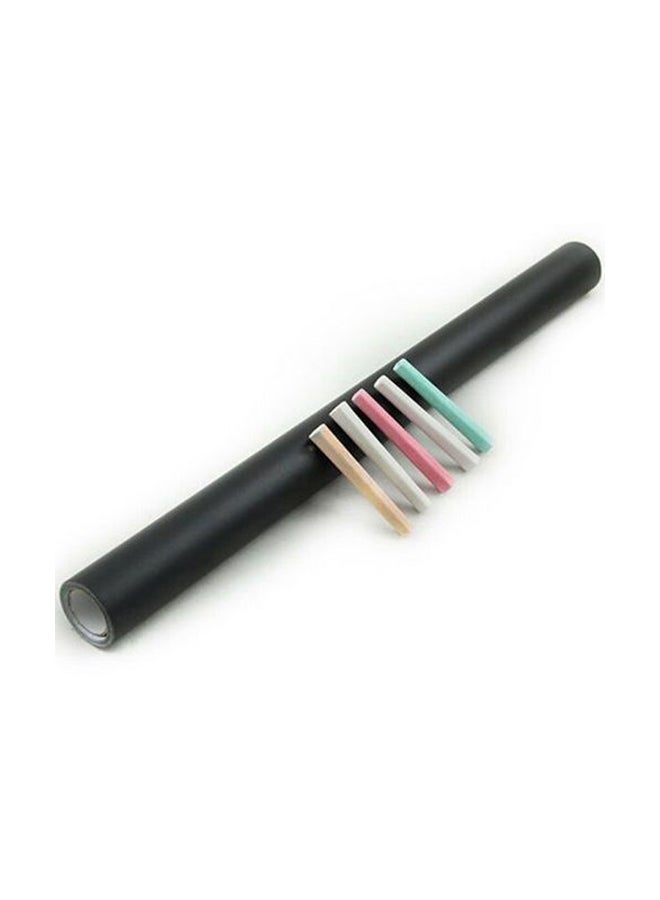 Removable Chalkboard Wall Sticker With 5 Colour Chalks Black