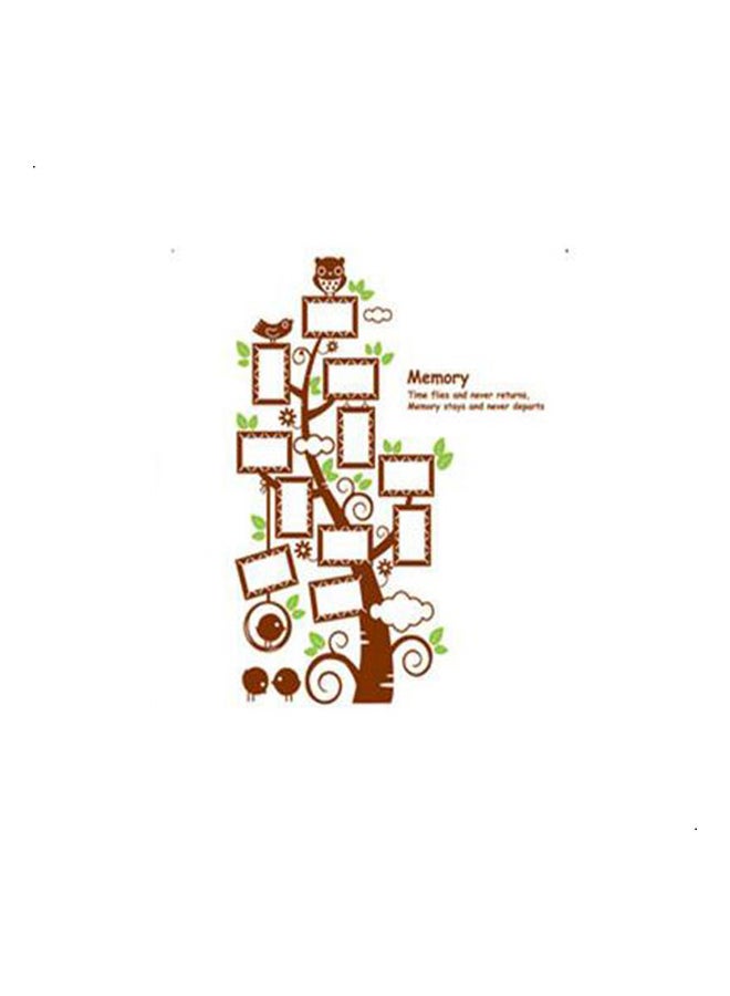 Family Photo Frame Tree Themed Wall Sticker Brown/Green 60x90cm - Image 1