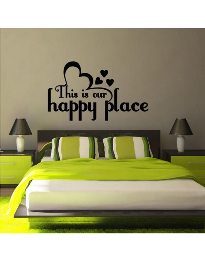 Letter With Heart Shaped Wall Decoration Sticker Black 55 x 95cm 