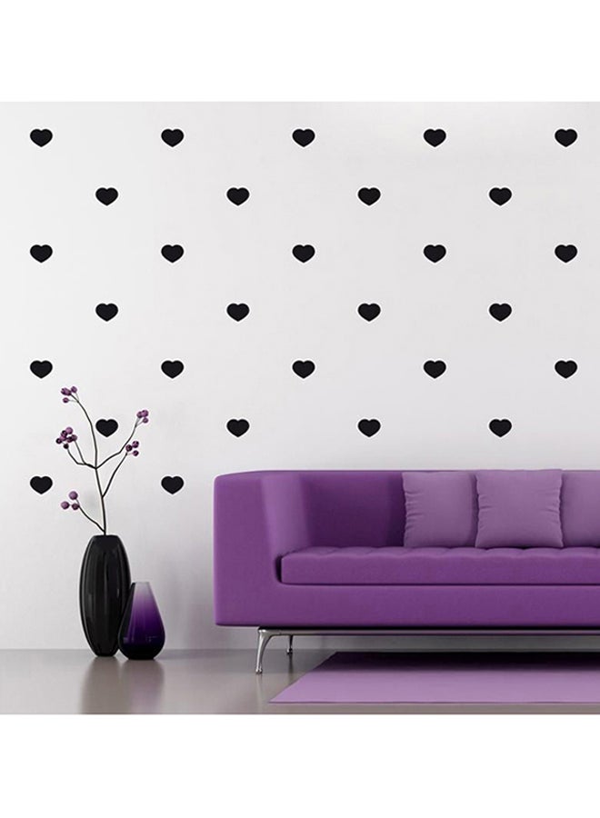 29-Piece Heart Shaped Wall Decoration Sticker Set Black 60 x 55cm