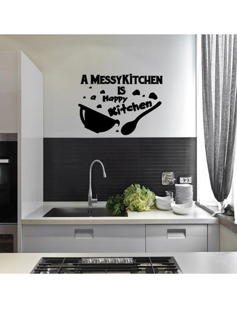 Kitchen Slogan Wall Decoration Sticker Black 75 x 55cm