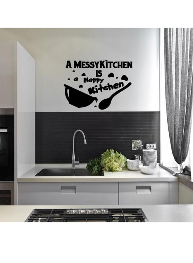 Kitchen Slogan Wall Decoration Sticker Black 75 x 55cm