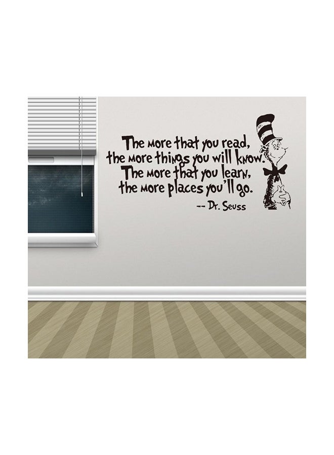 Dr Seuss The More You Read The More Things You Will Know Themed Wall Sticker Black 55x30cm - Image 2