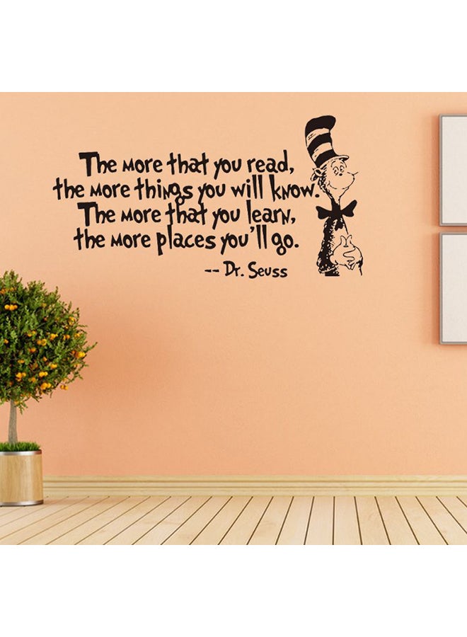 Dr Seuss The More You Read The More Things You Will Know Themed Wall Sticker Black 55x30cm - Image 3