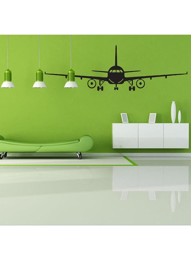 ملصق جداري بتصميم طائرة أسود 42x132سم - Image 2