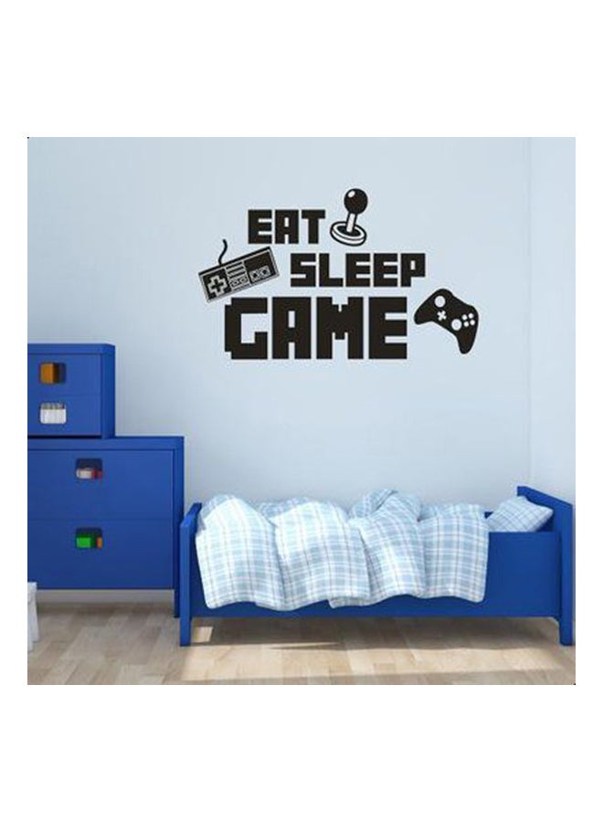 ملصق جداري بتصميم لعبارة "Eat Sleep Game Version" أسود 60x45سم  - Image 2