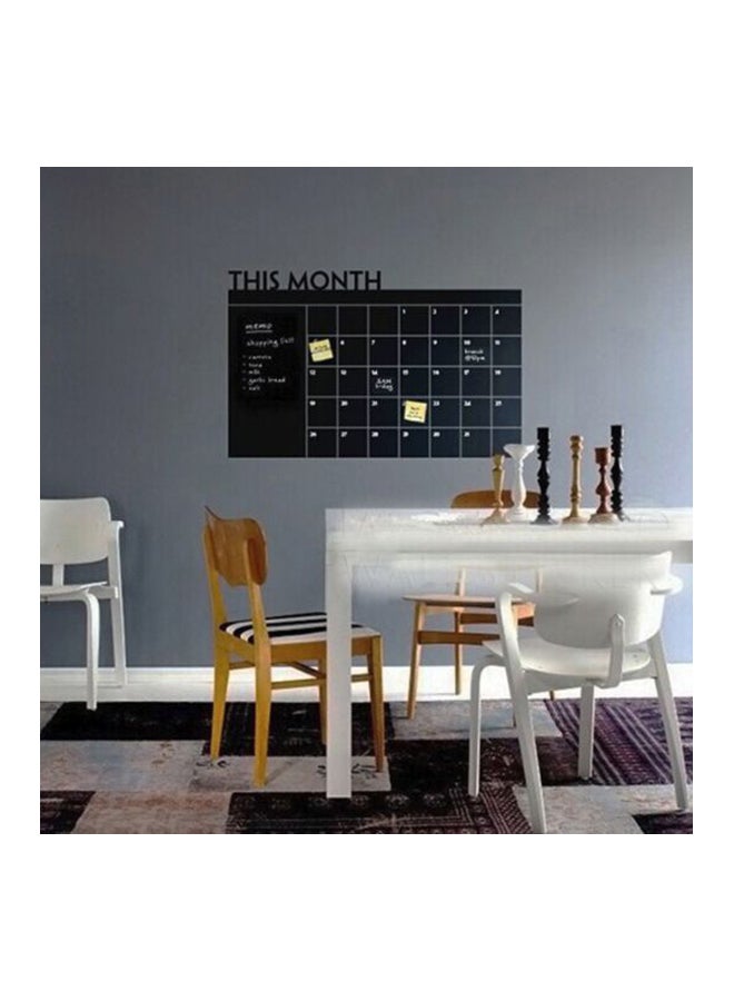 Generic Month-Plan Calendar Chalkboard Themed Wall Sticker Black 60x90cm  - Image 2
