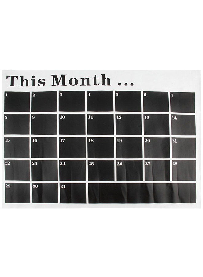 Generic Month-Plan Calendar Chalkboard Themed Wall Sticker Black 60x90cm  - Image 1