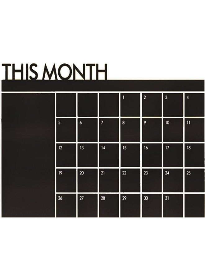Generic Month-Plan Calendar Chalkboard Themed Wall Sticker Black 60x90cm  - Image 3
