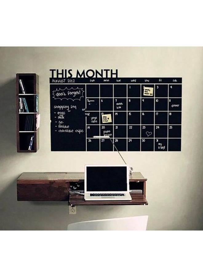 Generic Month Calendar Board Decorative Wall Sticker Black 90x60cm  - Image 2