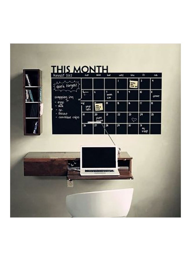 Generic Monthly Calendar Themed Decorative Wall Sticker Black 90x60cm  - Image 1