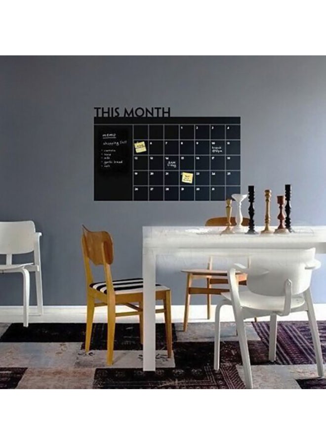 Generic Month Plan Calendar Chalkboard Themed Decorative Wall Sticker Black 60x90cm  - Image 2