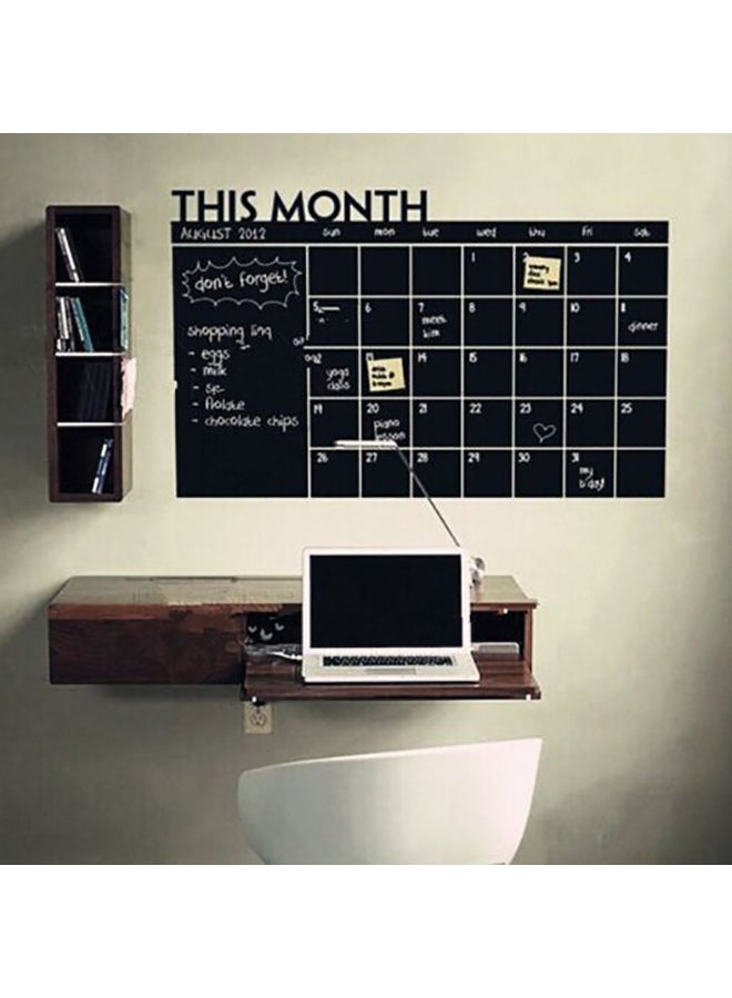 Generic Month Plan Calendar Chalkboard Themed Decorative Wall Sticker Black 60x90cm  - Image 3