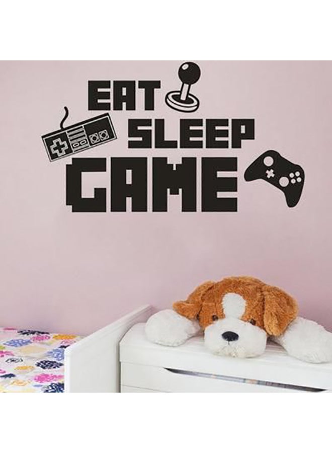 ملصق جداري للزينة بطبعة عبارة "Eat Sleep Game" أسود 60x45سم - Image 2