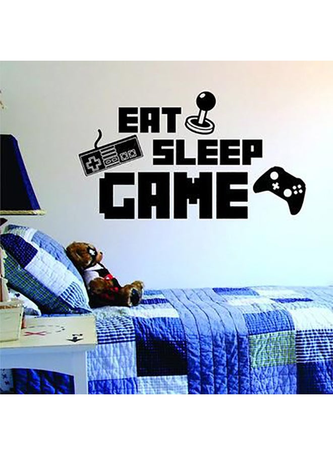 ملصق جداري للزينة بطبعة عبارة "Eat Sleep Game" أسود 60x45سم - Image 3