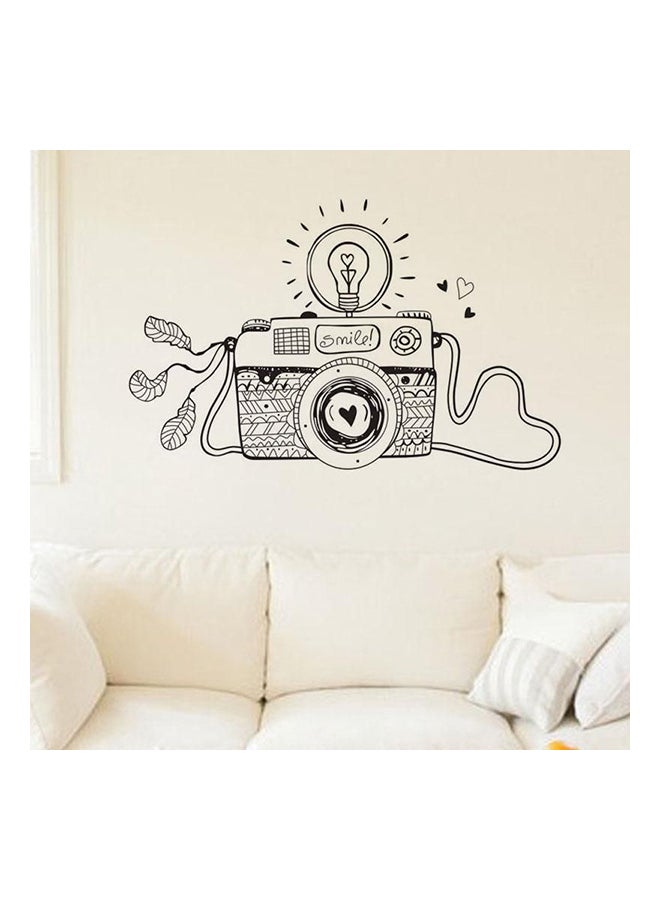 Camera Themed Wall Sticker Black 60x90cm