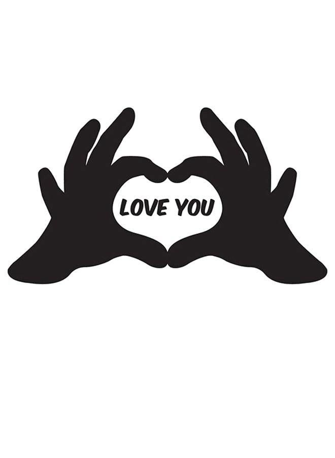 ستيكي ملصق جداري للزينة بطبعة عبارة "Love You" مكون من 8 قطع أسود 40 x 75سم - Image 1