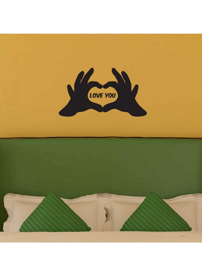 ستيكي ملصق جداري للزينة بطبعة عبارة "Love You" مكون من 8 قطع أسود 40 x 75سم - Image 2