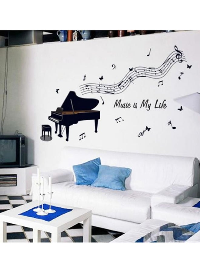 Music Is May Life Wall Decorative Sticker Brown/Black 50 x 70cm