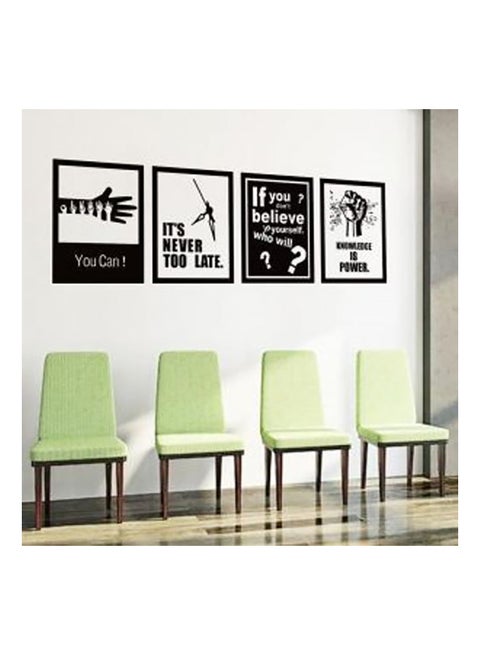 4-Piece Decorative Wall Sticker Set Black 50x70cm