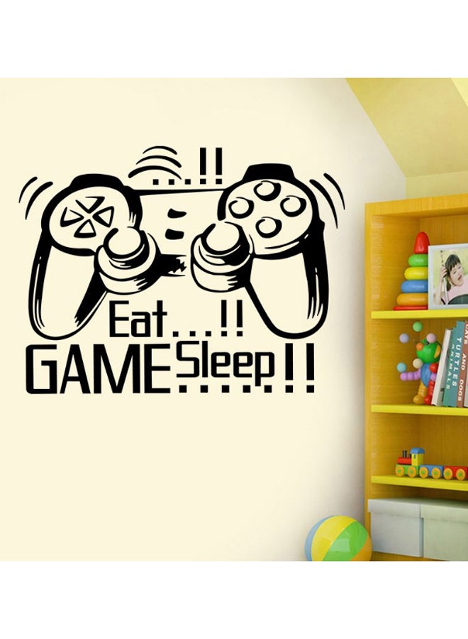 ملصق جداري لعصا تحكم مع كلمات "Eat Sleep Game" أسود 45 x 60سم - Image 2