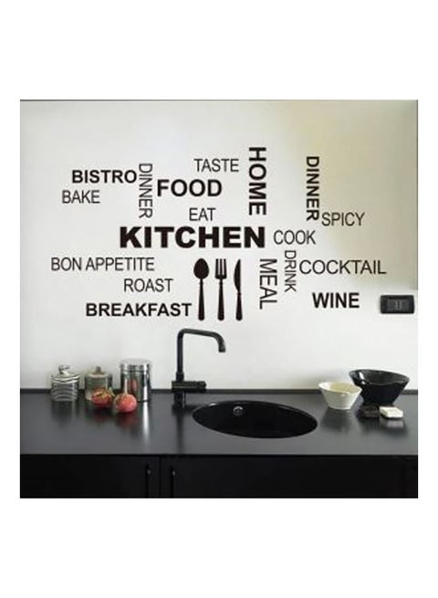 Kitchen Themed Wall Decoration Sticker Black 50x70cm
