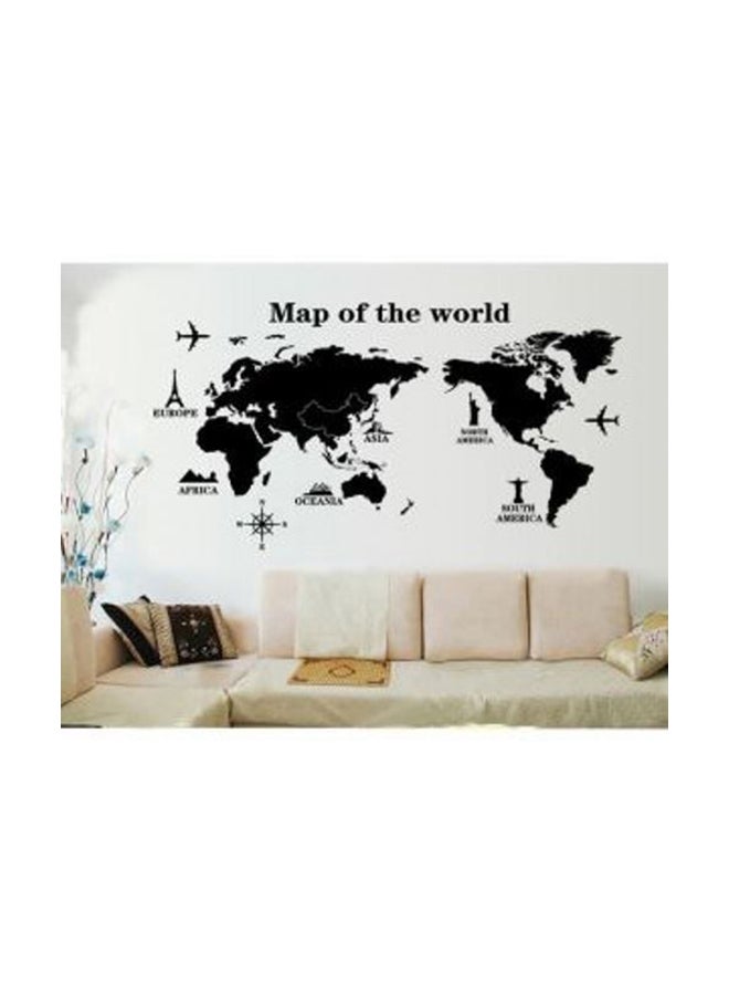 World Map Wall Decoration Sticker Beige 10x10cm 