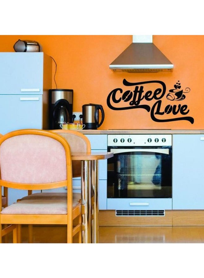 Coffee Love Self Adhesive Wall Decorative Sticker Black 100 x 55cm - Image 1