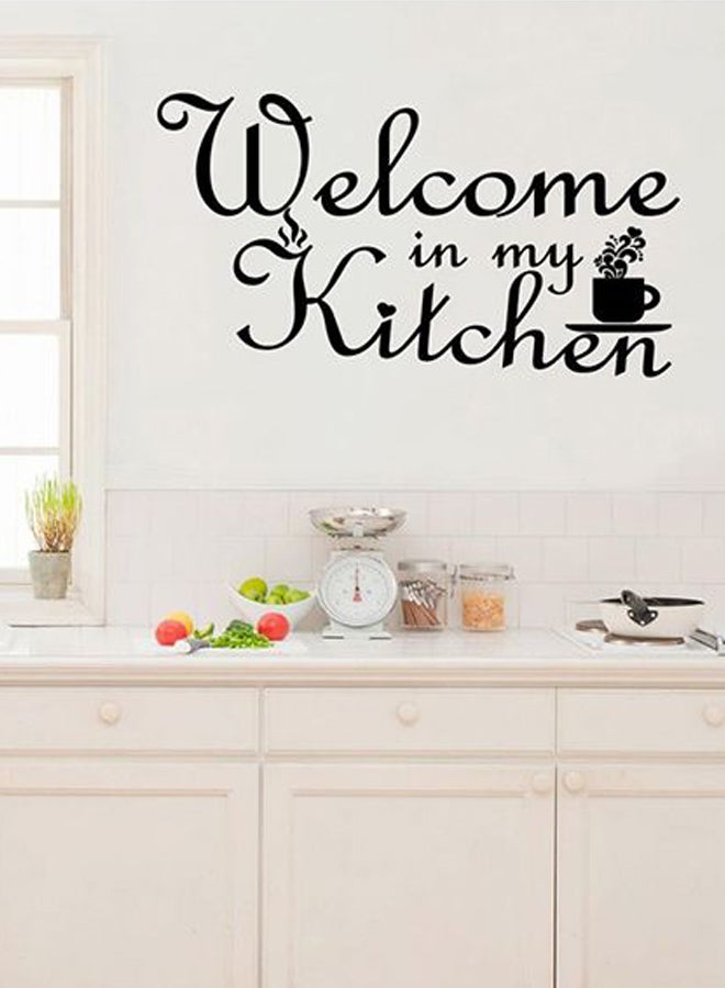 Welcome In My Kitchen Self Adhesive Wall Decorative Sticker Black 65 x 35cm - Image 2