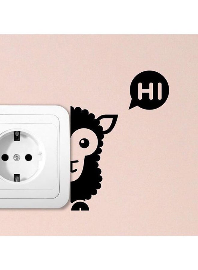 Generic 2-Piece Self Adhesive Light Switch Wall Decorative Sticker Set Black 10 x 10cm  - Image 1