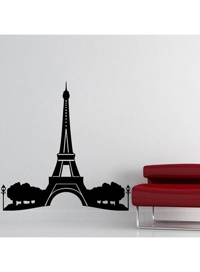 Eiffel Tower Shape Self Adhesive Wall Decorative Sticker Black 55 x 55cm  - Image 1