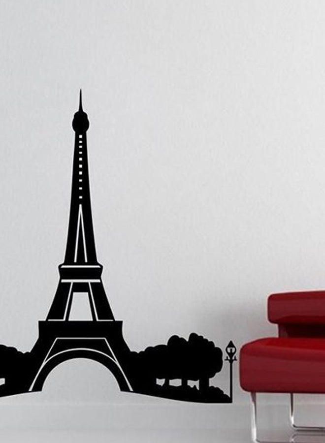 Eiffel Tower Shape Self Adhesive Wall Decorative Sticker Black 55 x 55cm  - Image 2