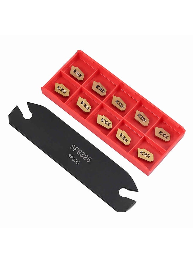 Generic 10-Piece Lathe Turning Tools Set Black/Red/Yellow 12x2x4cm  - Image 1