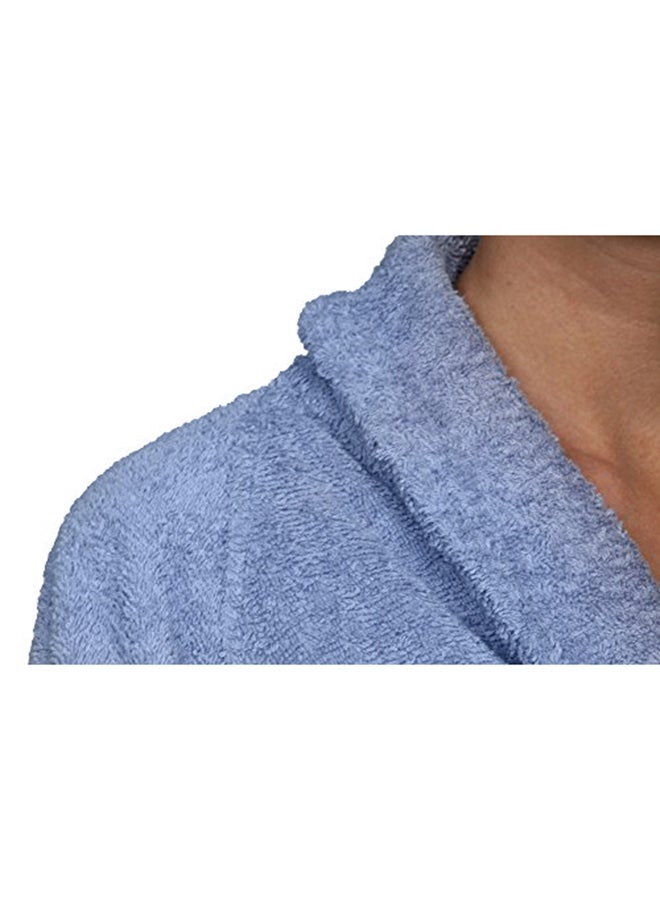 بانوتيكس رداء استحمام من القطن المصري بجيب واحد أزرق فاتح XXXL - Image 4